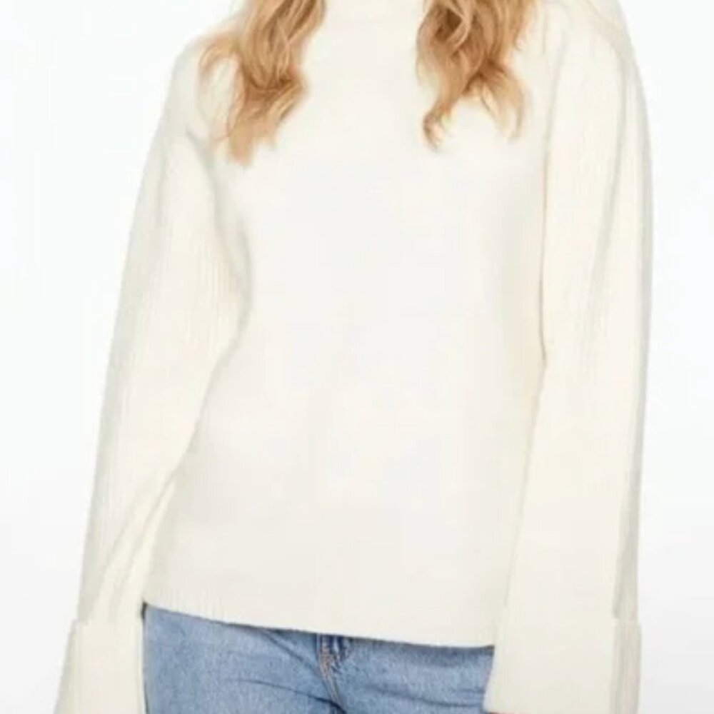 NWT Dynamite Clothing Heavenlyarn Spongy Tunic Sweater - Sea Salt Off White